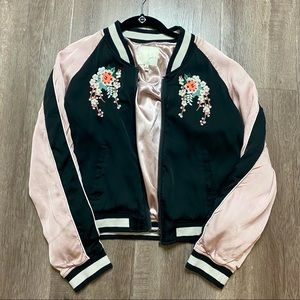 Juanita floral-embroidered bomber jacket